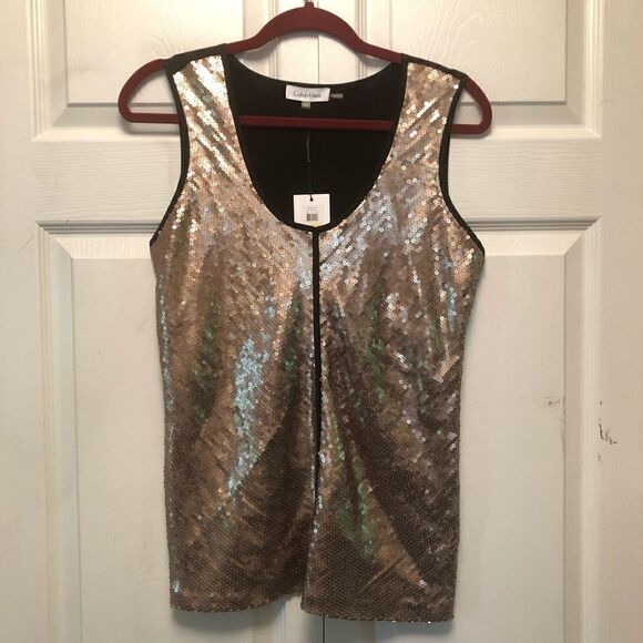 NWT - Calvin Klein Sequined Tank Top - Picture 1 of 4
